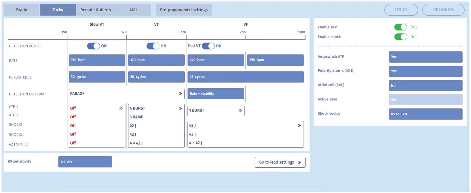 MicroPort ICD, Programming — Termination by ATP?