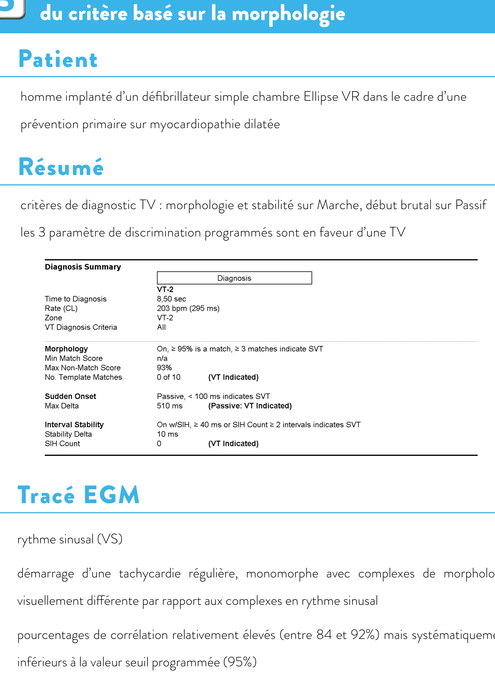 Discrimination simple chambre et optimisation du critère basé sur la morphologie