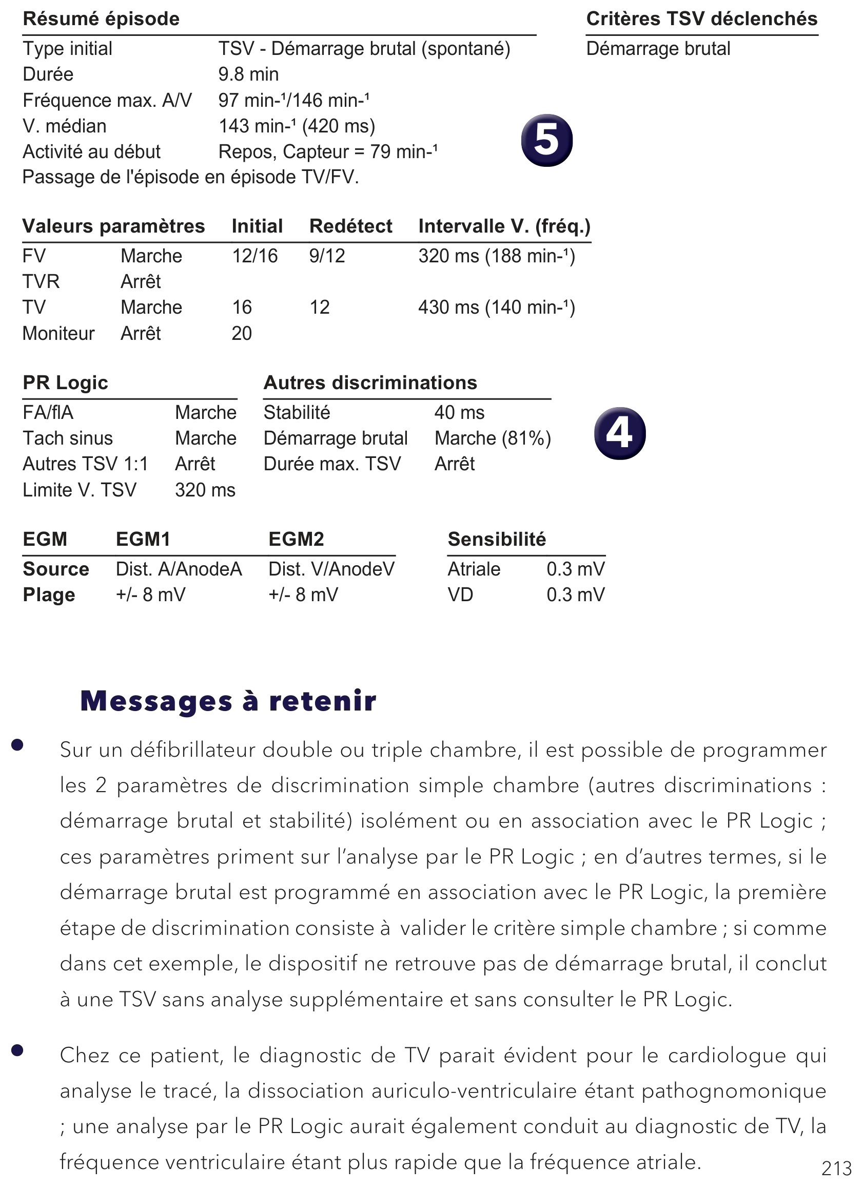 Électrogramme Medtronic DAI, segment 1 sur 1 — Discriminant simple chambre sur un défibrillateur double chambre